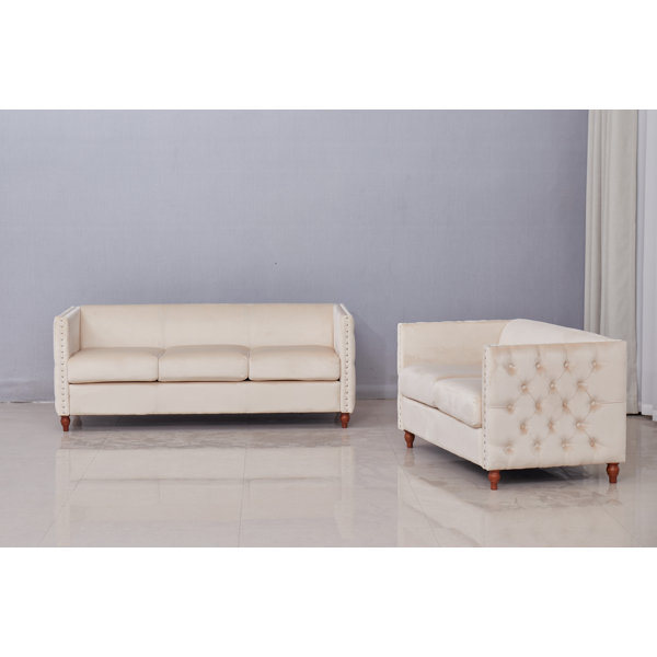 House of Hampton® Upholstered 2 Piece Living Room Set With Solid Wood